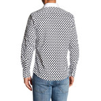 Dot Long-Sleeve Button-Up Shirt // White (S)