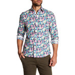 Adam Slim-Fit Printed Dress Shirt // Navy (XL)