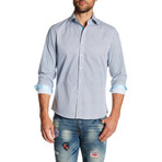 Solid Long-Sleeve Button-Up Shirt // Light Blue (L)