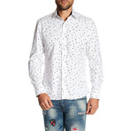 Confetti Long-Sleeve Button-Up Shirt // White (3XL)
