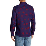 Floral Long-Sleeve Button-Up Shirt // Multicolored (M)