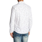 Confetti Long-Sleeve Button-Up Shirt // White (L)