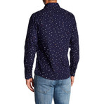 Confetti Long-Sleeve Button-Up Shirt // Navy (XS)