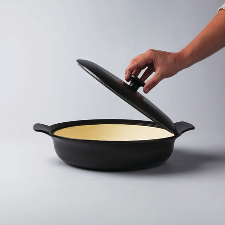 Ron 11" Cast Iron Covered Deep Skillet // 3.5qt