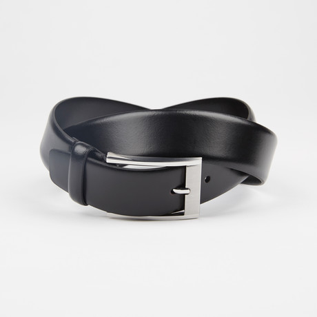 Burnished Genuine Leather Belt // Black (32" Waist)