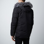 Hooded Down Oxford Jacket // Black (M)