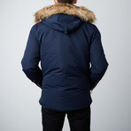 Hooded Down Oxford Jacket // Navy (S)