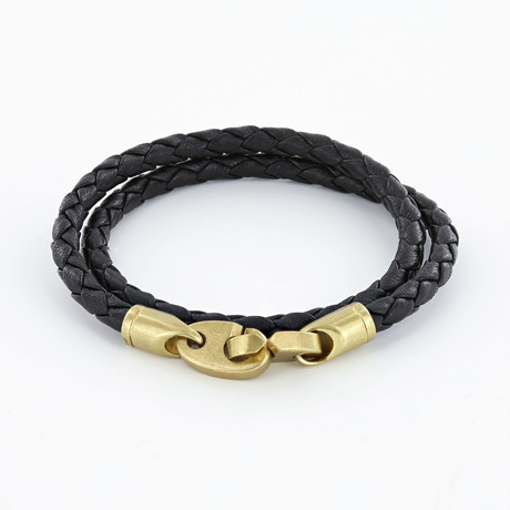 Journey Leather Bracelet // Black (Medium)