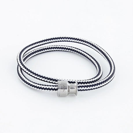Voyager Rope Bracelet // Navy + White (Medium)
