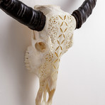 Carved Buffalo Skull // Enchanted Flowers