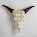 Carved Cow Skull // Blossom