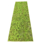 Ultra Vintage Green Runner Rug