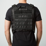 VISM® Plate Carrier Vest + Two Level IIIA Soft Ballistic Panels (Black)