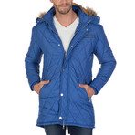 Tee Fur-Lined Hooded Jacket // Sax (XL)