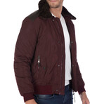 Line Fur Collared Jacket // Bordeaux (L)