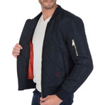 Graine Quilted Bomber // Navy (L)