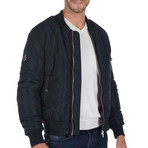 Graine Quilted Bomber // Navy (L)