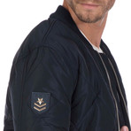 Graine Quilted Bomber // Navy (S)