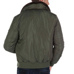 Line Fur Collared Jacket // Khaki (XL)