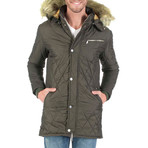 Tee Fur-Lined Hooded Jacket // Khaki (XL)