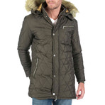 Tee Fur-Lined Hooded Jacket // Khaki (L)