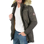 Tee Fur-Lined Hooded Jacket // Khaki (XL)