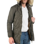 Tee Fur-Lined Hooded Jacket // Khaki (3XL)