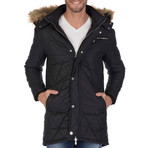 Tee Fur-Lined Hooded Jacket // Black (M)