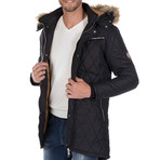 Tee Fur-Lined Hooded Jacket // Black (XL)