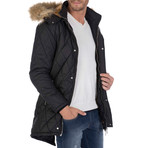 Tee Fur-Lined Hooded Jacket // Black (2XL)
