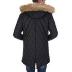 Tee Fur-Lined Hooded Jacket // Black (M)