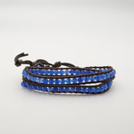 Double Wrap Malay Jade Bracelet // Blue