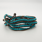 Jean Claude Jewelry // Silver Skull + Turquoise Multi Wrap Bracelet // Aqua