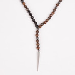 Dell Arte // Viking Pendant Agate + Jasper Necklace // Brown