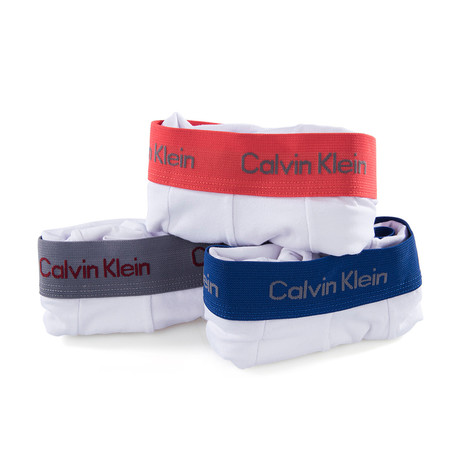 Multicolor Band Logo Trunk // White + Grey + Navy + Coral // 3-Pack (S)