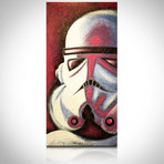 Signed Handpainted Art on Wood // Star Wars Red Stormtrooper