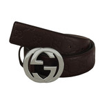 Gucci // Signature Embossed Belt // Brown (105)