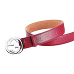 Gucci // Signature Embossed Belt // Red (100)