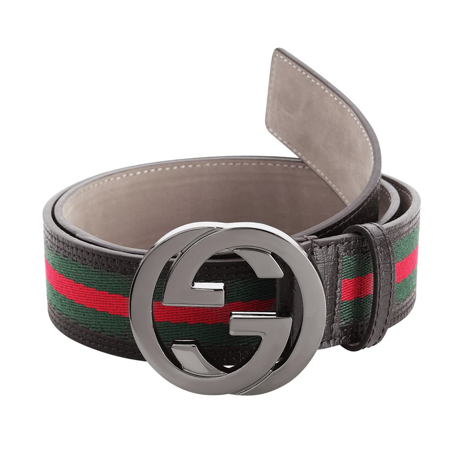 Signature Stripe Ribbon Belt // Green + Red + Black (85) - Gucci Belts - Touch of Modern