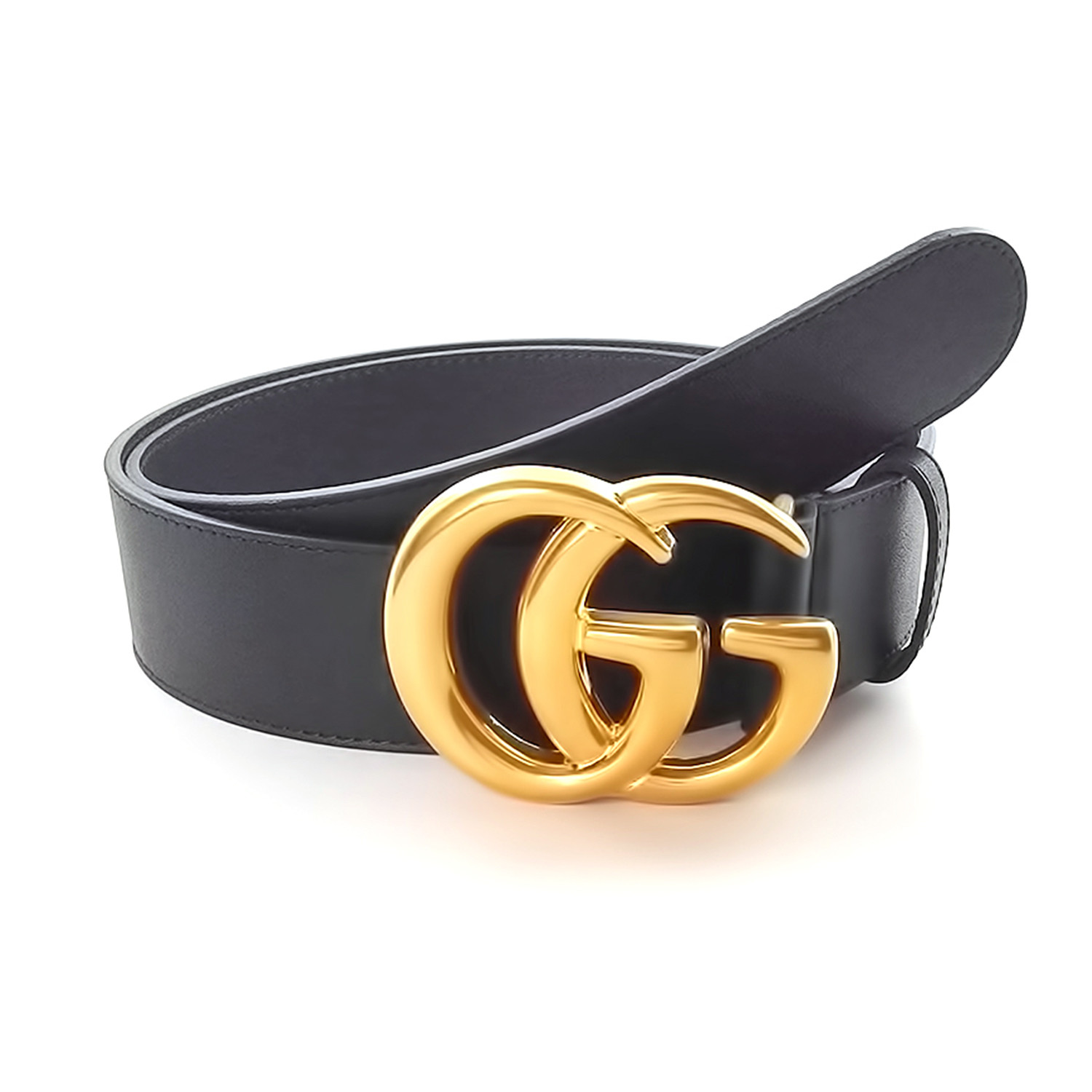 Gucci // Contoured Contoured GG Belt // Black + Gold (115) - W Fashion Italia - Touch of Modern