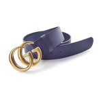 Gucci // Contoured GG Belt // Blue + Gold (85)