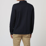 Long-Sleeve Pearl Button Polo // Navy (2XL)