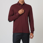 Long-Sleeve Patch Polo // Bordeaux (XL)