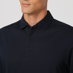 Long-Sleeve Pearl Button Polo // Navy (2XL)