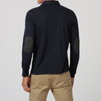 Long-Sleeve Patch Polo // Navy (S)