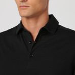 Long-Sleeve Patch Polo // Black (S)
