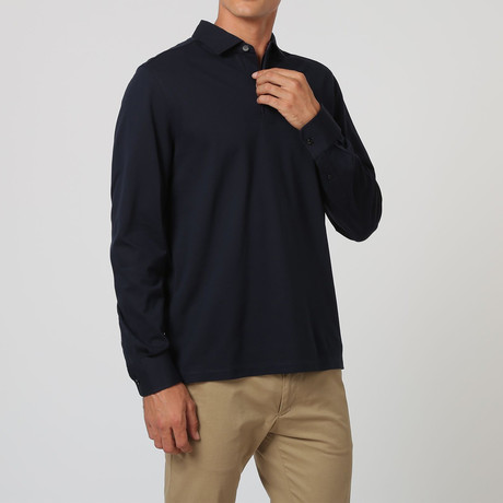 Long-Sleeve Polo // Navy (S)