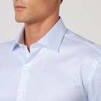 Dan Pinstripe Button Up Shirt // Blue + White (44)