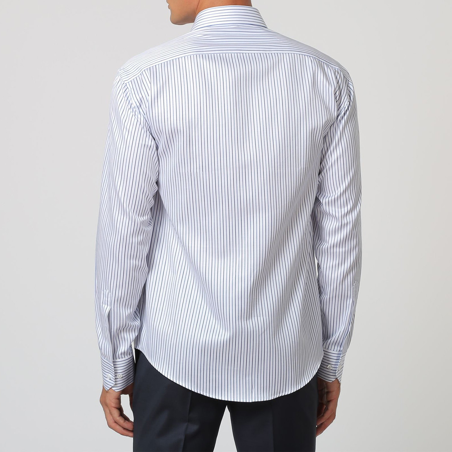 Classic Pinstripe Button Up Shirt // Navy + White (38) - Tailor Cloth ...