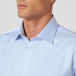 Solid Stripe Button Up Shirt // Navy + White (40)